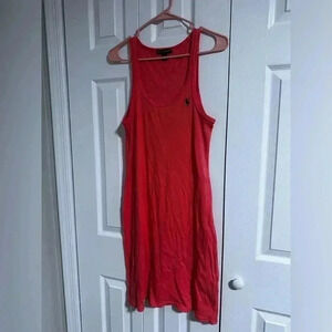 Ralph Lauren Pink Ribbed Knit Tank Dress